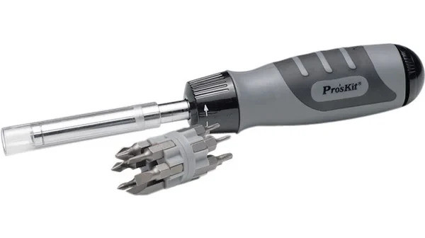 Викрутка-тріскачка з набором біт Pro'sKit 8PK-SD010 (12 шт.)