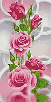 Набор алмазной мозаики ColorArt Розовые панно розы 30х60 см квадратные алмазы