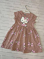 Детское летнее платье с Китти пудра 104
