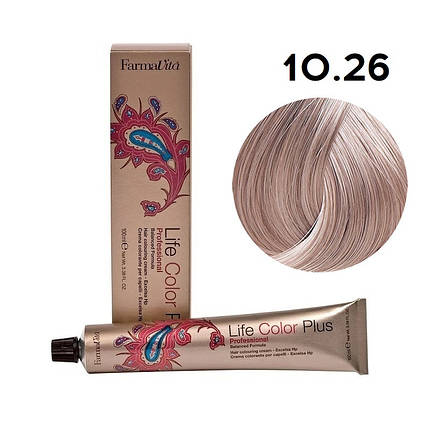 Стійка крем-фарба Farmavita Life Color Plus 10.26 Платиновий блондин червоний ірис 100 мл, фото 1