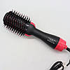 Фен-щітка для волосся 3в1 One Step Hair Dryer, 1200Вт / Кругла гребінець-стайлер для укладання та випрямлення волосся, фото 7