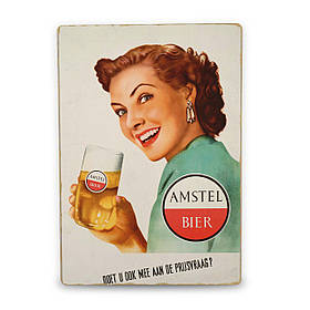 Дерев'яний Постер Amstel bier