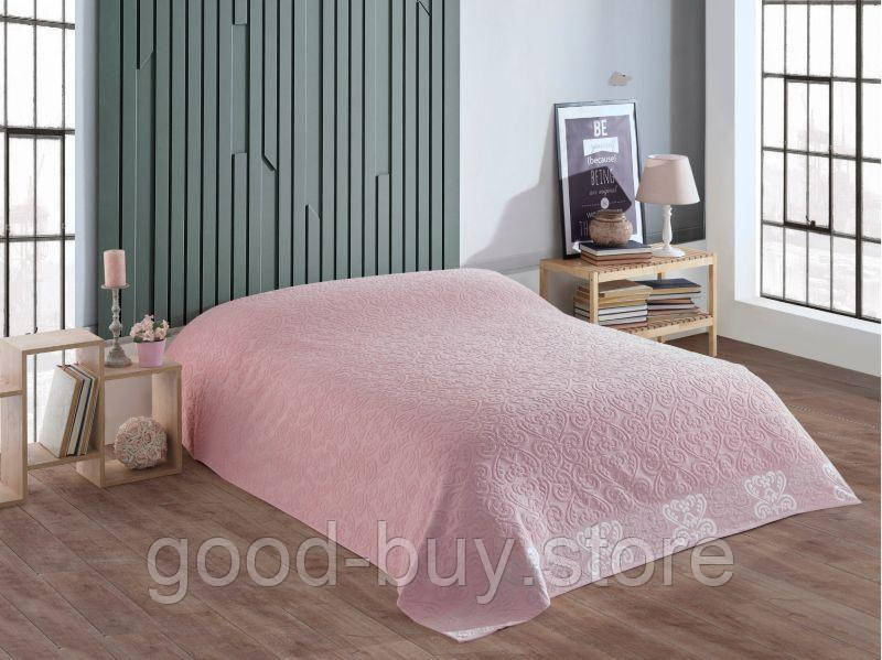 Махрове простирадло - покривало Gulcan Lovely pink 200x220 - бавовна Туреччина