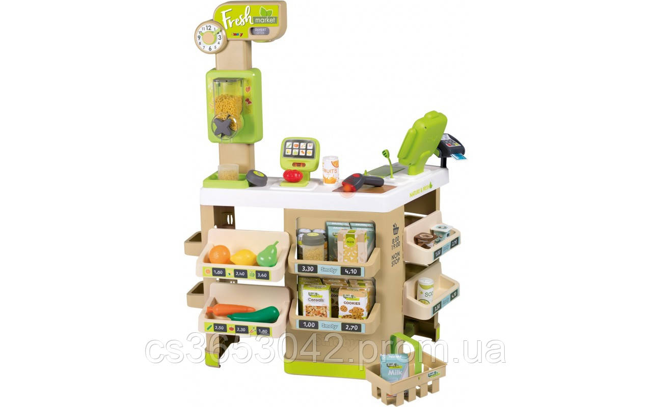 Ігровий набір Smoby Toys інтерактивний супермаркет Фреш з кошиком 350233