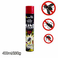 Средство от комаров и тараканов аэрозоль-инсектицид "Kill Time" 400мл/230г спрей от муравьев, дихлофос (NV)
