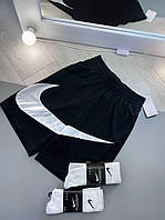 Летние шорты Найк Мужские спортивные шорты Big Swoosh черные, белые шорты найк Фирменные шорты летние