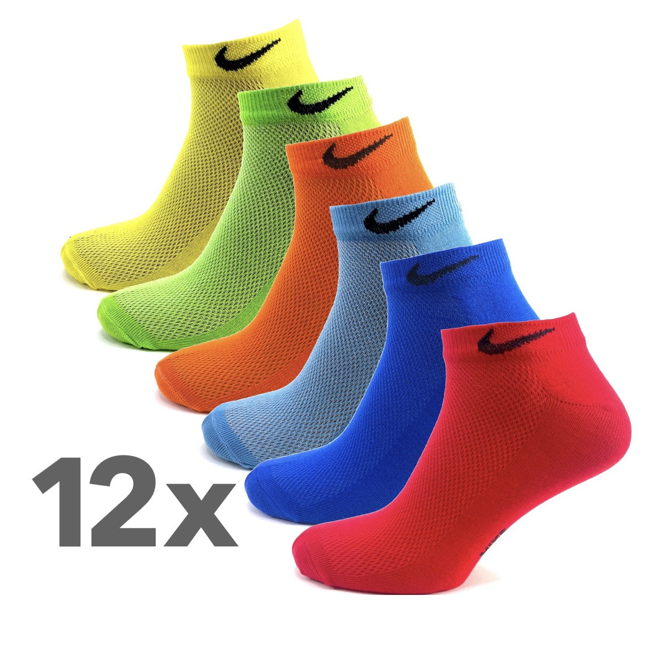 Упаковка мужские белые носки Nike White 10 пар 41-45 Белые короткие спортивные носочки найк Premium Разноцветный - фото 1 - id-p1853889308