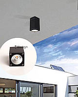 Потолочный квадратный точечный уличный светодиодный светильник Led 10W IP54 3000K Black / White черный / белый
