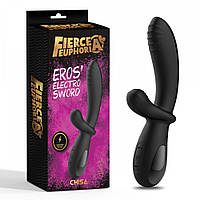 Вібратор кролик з електростимуляцією Chisa Fierce Euphoria Eros'electro Sword , Черный Амур