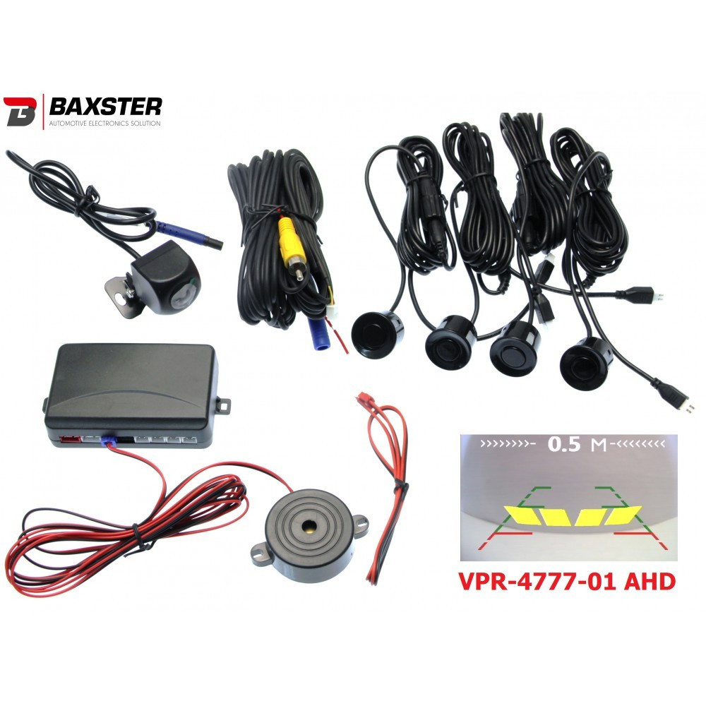 Парктронік Baxster VPR-4777-02 AHD чорний + камера AHD 720p