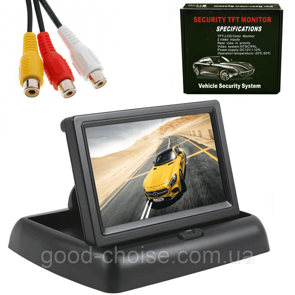 Монітор для камери заднього виду 4,3", складний / Складний екран для автомобільного реєстратора, фото 1