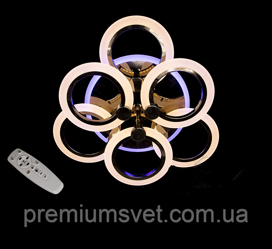 Люстра світлодіодна стельова A8022/3+3 BHR LED 3 color dimmer, фото 1