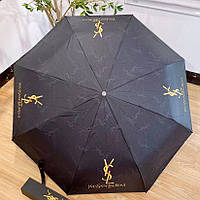 Зонтик Yves Saint Laurent YSL черный с брендовым узором