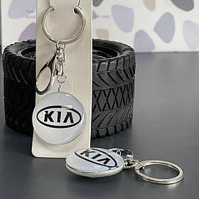 Брелок скляний автомобільний "KIA", круглий, Брелок автомобильнный "КИА"