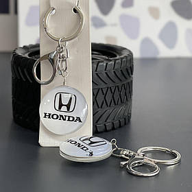 Брелок скляний автомобільний "Honda", круглий, Брелок автомобильнный "Хонда"