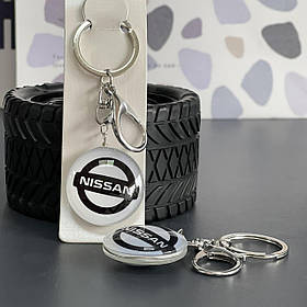 Брелок скляний автомобільний "Nissan", круглий, Брелок автомобильнный "Нисан"