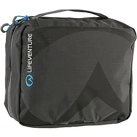 Сумка-органайзер Lifeventure Wash Bag Large сірого кольору для подорожей з гачком та дзеркалом.