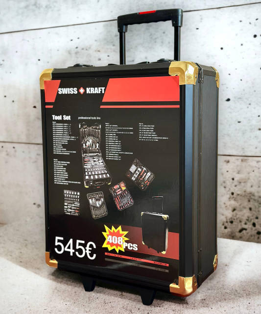 Большой набор инструментов Swiss kraft 408 шт в чемодане набор