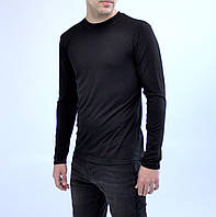 Мужская футболка черная длинный рукав long sleeve Код RA2179