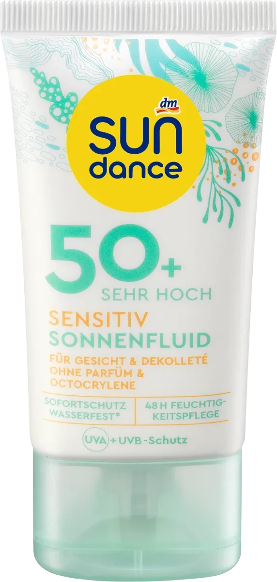 Ультрачутливий сонцезахисний крем SUNDANCE Sonnenfluid Gesicht Sensitive MED, LSF +50, 50 мл
