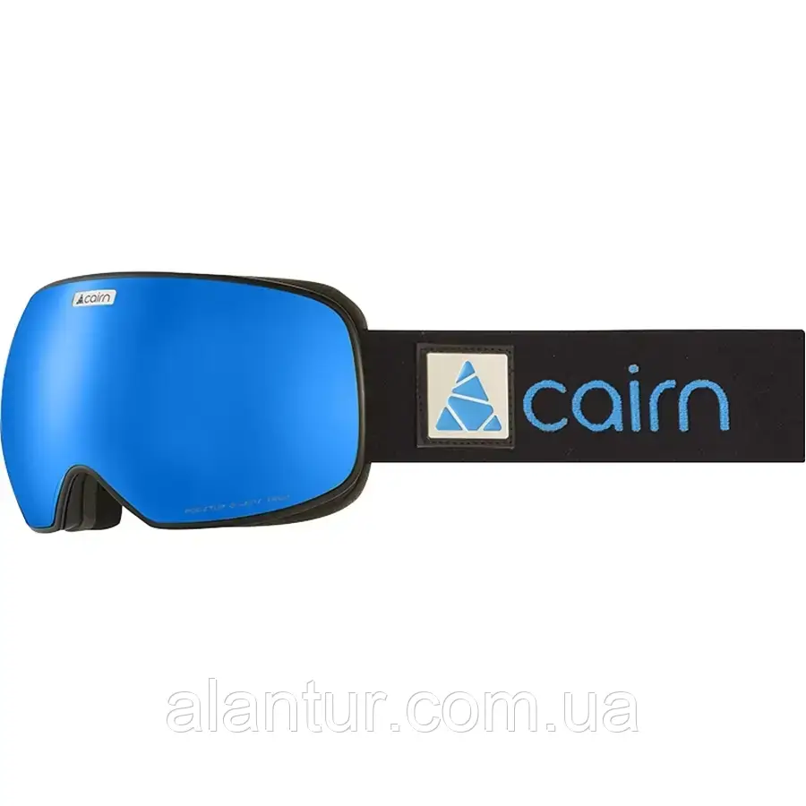 Маска Cairn Gravity SPX3 чорна-синя з подвійною сферичною лінзою та захистом від запотівання, фото 1