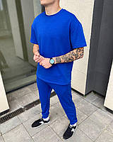 Комплект футболка + брюки Loud синий качественный, Набор мужской однотонный спортивный со скидкой новый