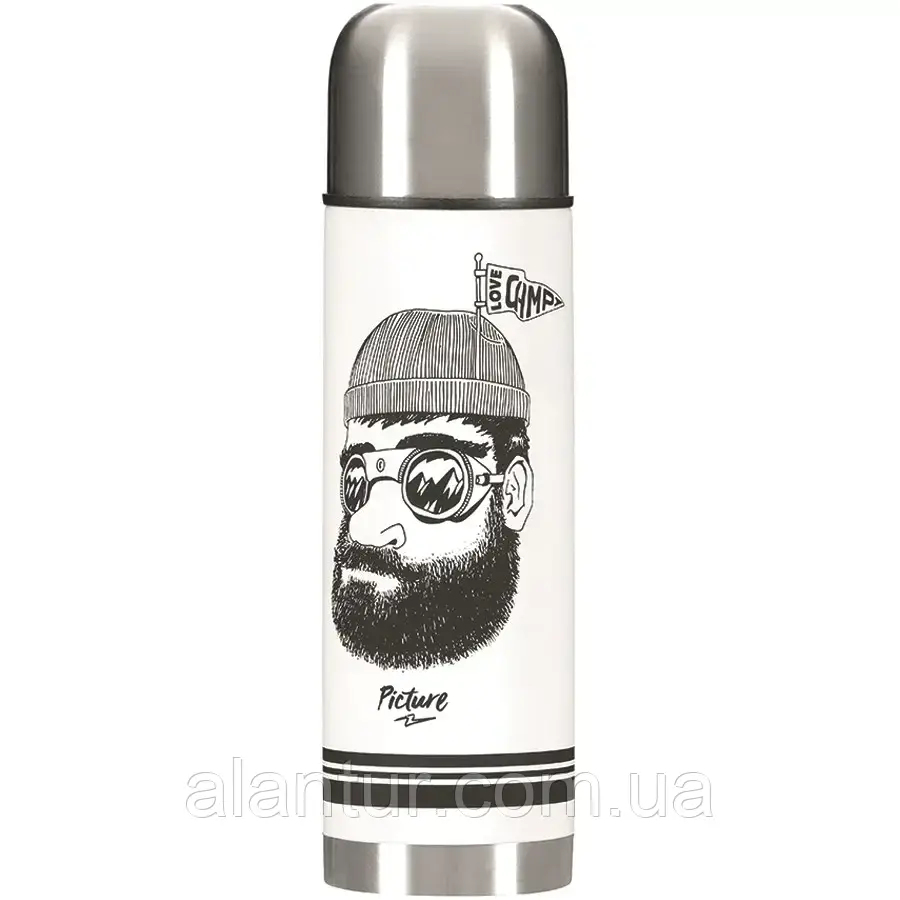 Термос Picture Organic Campei 0.5 L з нержавіючої сталі, без BPA, білий, фото 1