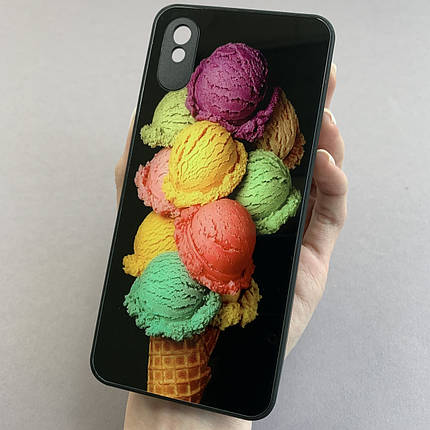 Чохол для Xiaomi Redmi 9A чохол з морозивом із захистом камери на телефон сяомі редмі 9а чорний q7k, фото 1