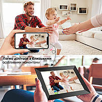 Цифрова фоторамка WiFi 10 дюймів Photo Frame FRAMEO електронна рамка для фото із сенсорним дисплеєм і пам'яттю, фото 5