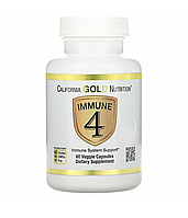 Селен, цинк, Immune 4, California Gold Nutrition, 60 капсул, средство для укрепления иммунитета