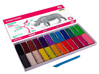 200316 Пластилін Гамма 24 кольори, 384 г, зі стеком