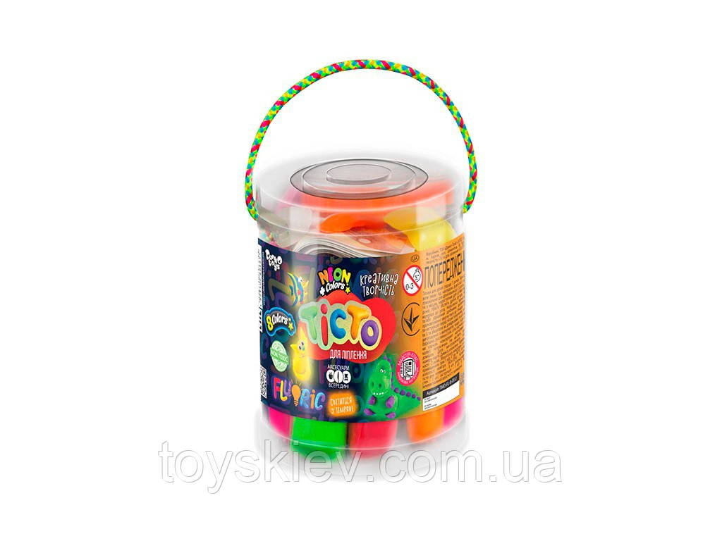 Тісто для ліплення Fluoric у тубі 8 кольорів Danko Toys