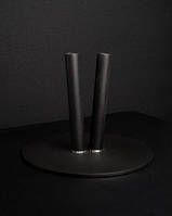 Тримач для двох прапорів для підлоги в кабінет з металу, чорний