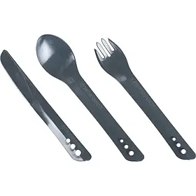 Набір столових приборів Lifeventure Ellipse Cutlery: виделка, ложка, ніж, графіт, без BPA