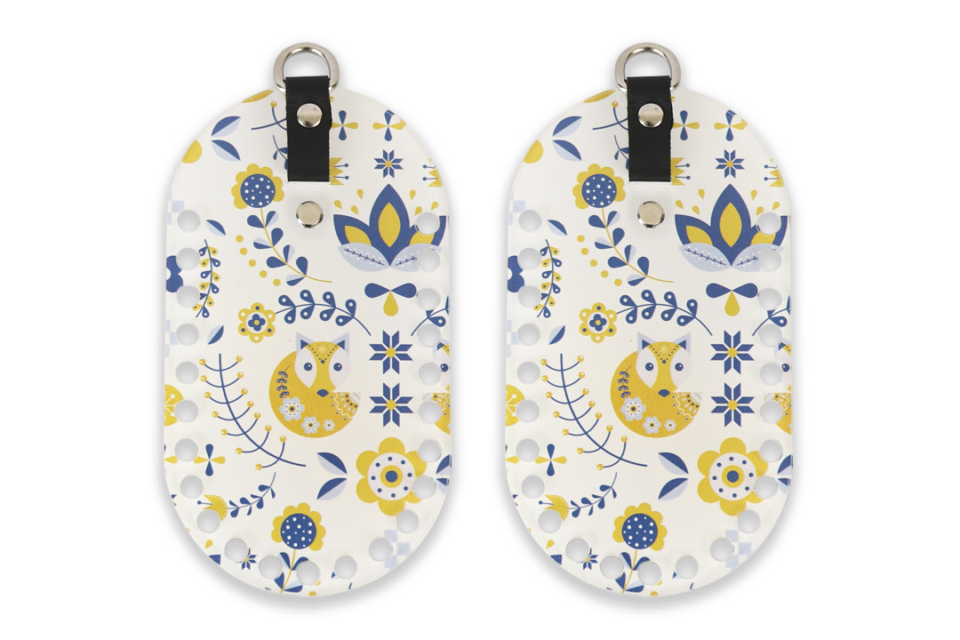 Акрилові сумочні боковинки, 18*10 см, лисиця, чорна петелька, фото 1