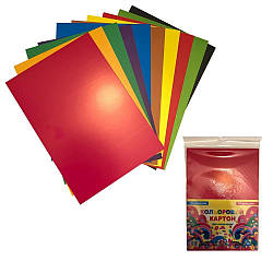 0476 Картон кольоровий, глянець, А4, 10 л. Руслан