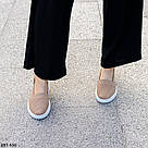 Шкіряні літні жіночі мокасини темно-бежевого кольору, фото 6
