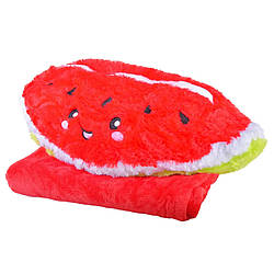 04 МР М'яка іграшка 53 см Кавун, 3 в 1, іграшка, подушка, плед