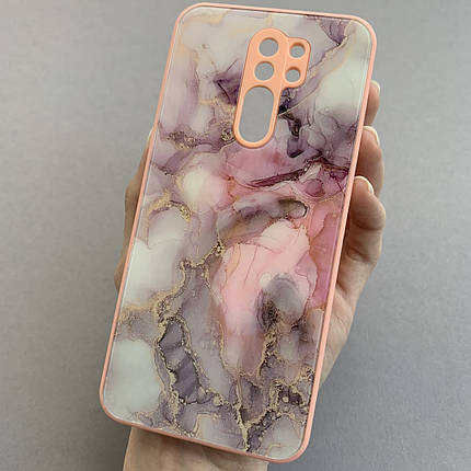 Чохол для Xiaomi Redmi 9 мрамуровий чохол із захистом камери на телефон сяомі редмі 9 персиковий q7k, фото 1