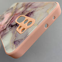Чохол для Xiaomi Redmi 9 мрамуровий чохол із захистом камери на телефон сяомі редмі 9 персиковий q7k, фото 6