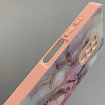 Чохол для Xiaomi Redmi Note 9s мрамуровий чохол із захистом камери на телефон сяомі редмі нот 9с персиковий q7k, фото 4