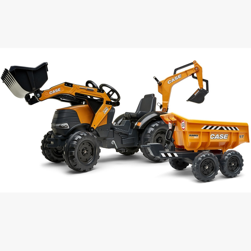 Педальний трактор з двома ковшами та причепом Case IH FALK 997W від 3 років
