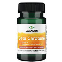 Бета Каротин 10000МЕ Swanson Beta-Carotene (7500мкг) 100 капс.