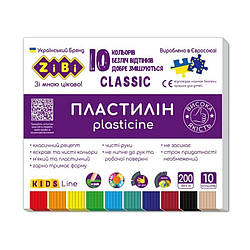 6232 Пластилін CLASSIC 10 кольорів 200 грамів