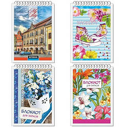 110840 Блокнот на пружині А6, 40 аркушів у клітинку