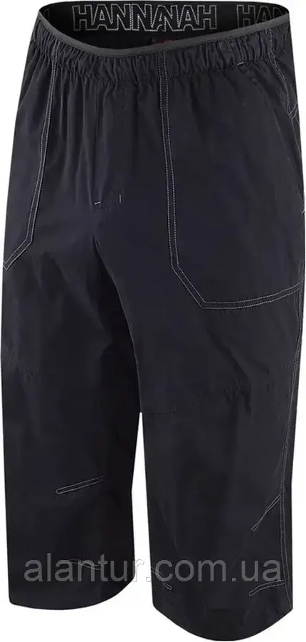 Шорти Hannah Hug для чоловіків, спортивні бриджі 3/4, темно-сірі, комфортний крій, два кишені., фото 1