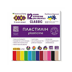 6233 Пластилін CLASSIC 12 кольорів, 240 грамів