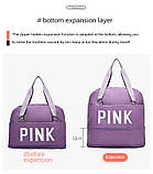 Сумка жіноча дорожня спортивна містка складана Сумка-трансформер Pink туристична, ручна поклажа Сірий, фото 10