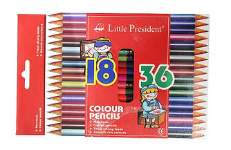 1836 Олівці цв.18/36 двосторонні