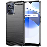 Чохол Fiji Polished Carbon для Realme Narzo 50A Prime (RMX3516) противоударный бампер чорний